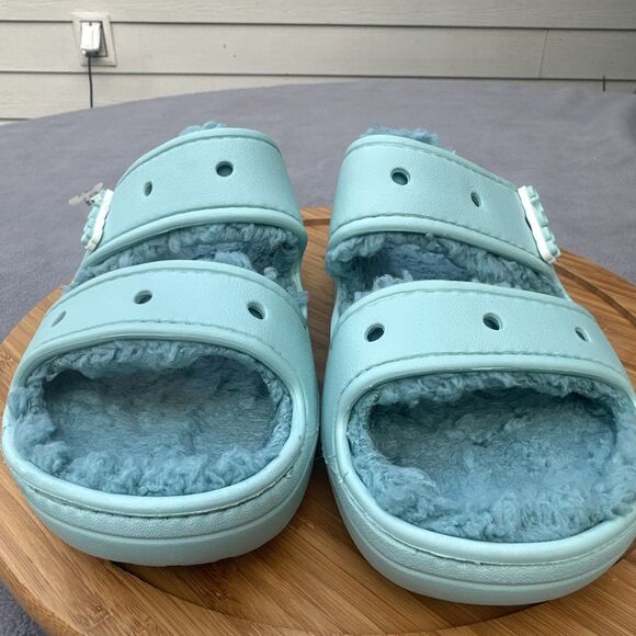 Crocs Unisex Classic Cozzzy Sandal US Men 7 / Women 9 Blue Calcite Slip On Slide - Picture 5 of 9
